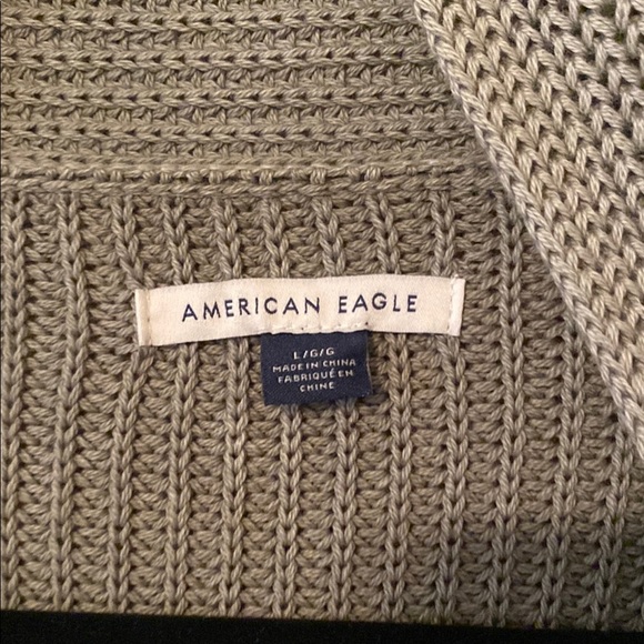 American Eagle Outfitters Sage Green Ribbed Knit Open Front Cardigan Size Large - Picture 6 of 9